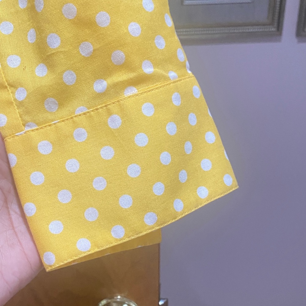 H&M Yellow and White Polka Dot Men's Shirt - Picture 3 of 4